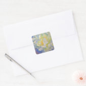 Elegante witte gele pioen florale waterverf vierkante sticker (Envelop)