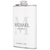 Elegante witte gepersonaliseerde groomsmen heupfles (Links)