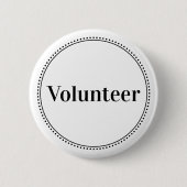 Elegante witte gestippelde rand vrijwilligersbutto ronde button 5,7 cm (Voorkant)