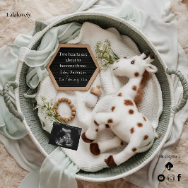 Elegante witte giraffe zwangerschapsaankondiging feestdagenkaart