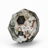 Elegante witte giraffe zwangerschapsaankondiging fotoblokken (Links)