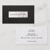 Elegante witte glitter bokeh zwart linnen look chi visitekaartje (Voorkant / Achterkant)