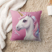 Elegante witte glitter eenhoorn gepersonaliseerd kussen (Deken)