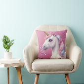 Elegante witte glitter eenhoorn gepersonaliseerd kussen (Stoel)