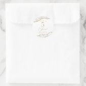 Elegante Witte Goud Agate 5e Jubileumfeest Ronde Sticker (Tas)