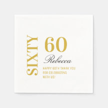 Elegante Witte & Gouden 60 Verjaardagsfeestcocktai