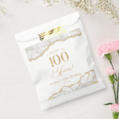 Elegante witte gouden agaat 100e verjaardagsfeest bedankzakje (Gezegeld)
