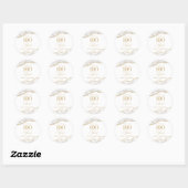 Elegante witte gouden agaat 100e verjaardagsfeest ronde sticker (Vel)