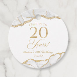 Elegante witte gouden agaat 20e verjaardagsfeest bedankjes labels