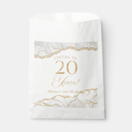 Elegante witte gouden agaat 20e verjaardagsfeest bedankzakje