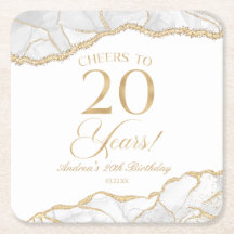 Elegante witte gouden agaat 20e verjaardagsfeest