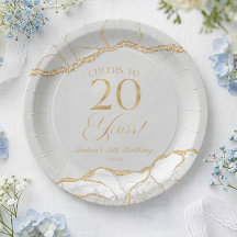 Elegante witte gouden agaat 20e verjaardagsfeest