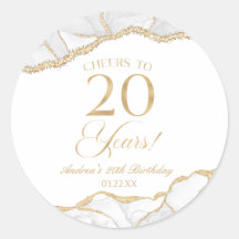 Elegante witte gouden agaat 20e verjaardagsfeest