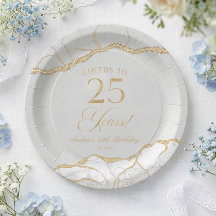 Elegante witte gouden agaat 25e verjaardagsfeest