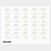 Elegante witte gouden agaat 40ste verjaardagsfeest ronde sticker (Vel)