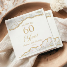 Elegante witte gouden agaat 60e verjaardagsfeest servet
