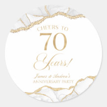 Elegante witte gouden agaat 70ste verjaardagsfeest