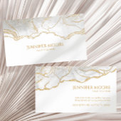 Elegante Witte Gouden Agaat Grens Custom Visitekaartje