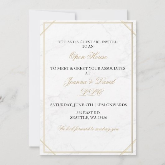 Elegante witte gouden bedrijfsfeest kaart (Voorkant)