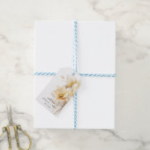 Elegante witte gouden bloem bruiloft cadeaulabel (Met Touw)