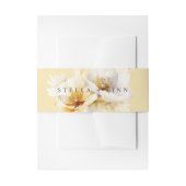 Elegante witte gouden bloem bruiloft geel uitnodigingen wikkel (Voorkant Voorbeeld)