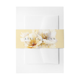 Elegante witte gouden bloem bruiloft geel uitnodigingen wikkel