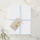Elegante witte gouden bloem bruiloft stoffig zand cadeaulabel (Met Touw)