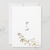 Elegante witte gouden bloem luxe bruiloft kaart (Achterkant)