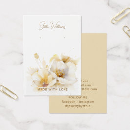 Elegante witte gouden bloem oorbel display Kaart