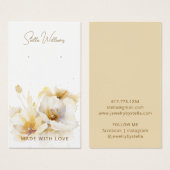 Elegante witte gouden bloem oorbel display Kaart (Voorkant /achterkant)