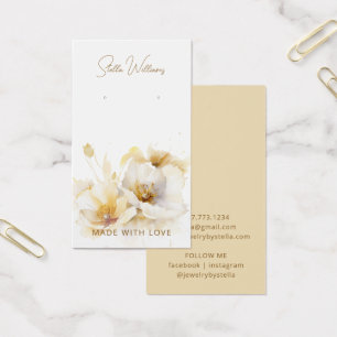 Elegante witte gouden bloem oorbel display Kaart