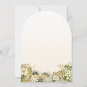 Elegante witte gouden bloemboog bruiloft kaart (Achterkant)