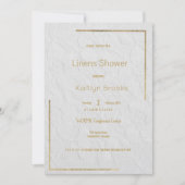 Elegante witte gouden bloemen kant Koppels Bruilof Kaart (Voorkant)