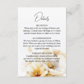 Elegante Witte Gouden Bloemen Trouwdetails QR-code Informatiekaartje (Voorkant)