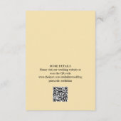 Elegante Witte Gouden Bloemen Trouwdetails QR-code Informatiekaartje (Achterkant)