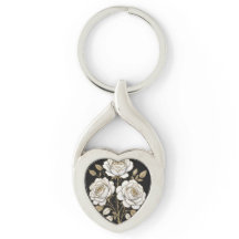 Elegante witte & gouden bloemrozen hartvormige sle