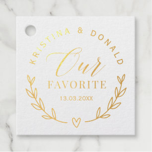 Elegante witte gouden favoriete huwelijksgunst bedankjes labels