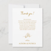 Elegante Witte & Gouden Foto Trouwbedankkaart Bedankkaart (Achterkant)