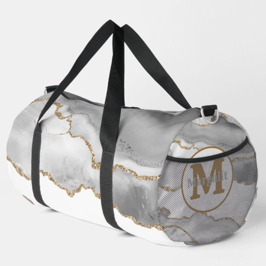 Elegante witte gouden glitter agaat grote plunjeza plunjezak (Rechterhoek)