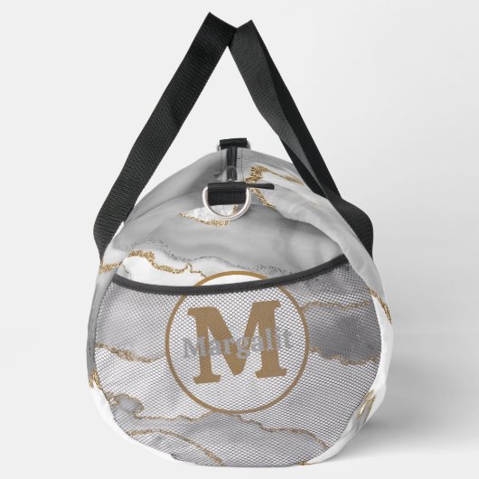 Elegante witte gouden glitter agaat grote plunjeza plunjezak (Rechts)