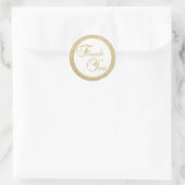 Elegante witte gouden glitter dank u envelop ronde sticker (Tas)