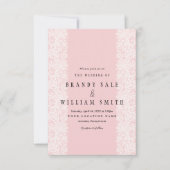 Elegante witte gouden kant roze Sangria bruiloft K Kaart (Voorkant)