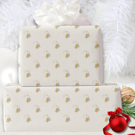 Elegante witte gouden kerstboomcadeauverpakking cadeaupapier