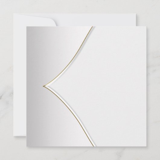 Elegante witte gouden kruis doop kaart (Achterkant)