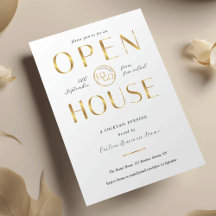 Elegante witte & gouden logo business open huis
