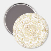 Elegante Witte Gouden Mandala Bloemstuk Magneet (Voorkant / Achterkant)