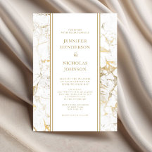 Elegante witte & gouden marmeren bruiloft