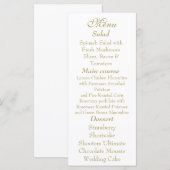 Elegante witte & gouden menukaart (Voorkant / Achterkant)