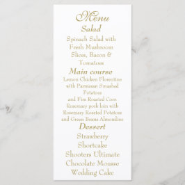 Elegante witte & gouden menukaart