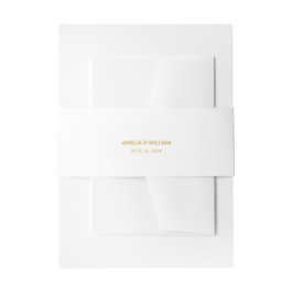 Elegante witte gouden minimale trouwband | uitnodigingen wikkel